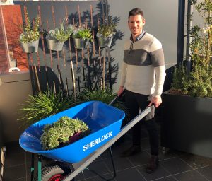 CAFS Donation_Sherlock Wheelbarrow_June 2019_Youth Services Case Manager (Alex Pike)_cropped
